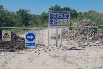 Camino Rural N.º 18 cerrado al tránsito por obras de gasoducto en Villa Ocampo