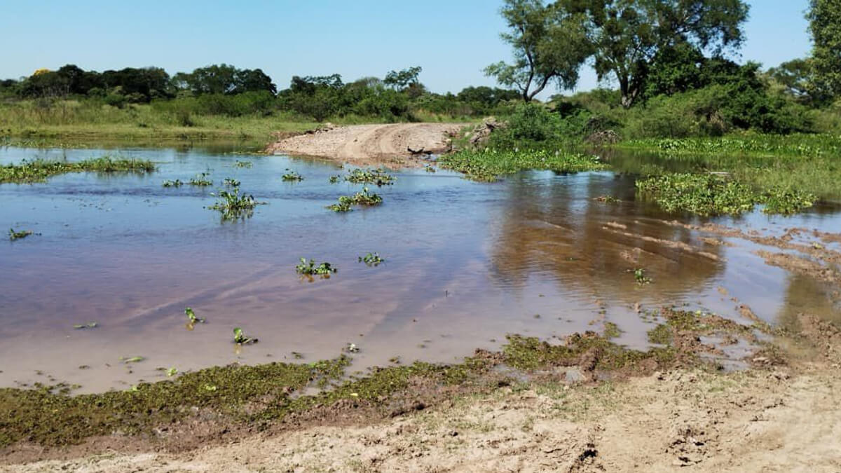 El camino para llegar al Paraná se encuentra interrumpido por la crecida de los ríos