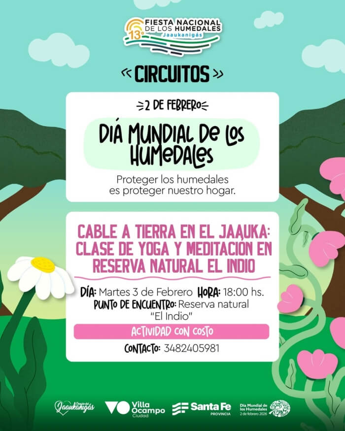 Cable a tierra en el Jaauka, clase de yoga y meditación