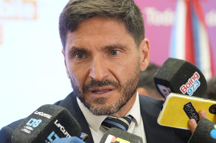 El gobernador Maximiliano Pullaro realiza declaraciones sobre la reforma del régimen penal juvenil en Santa Fe