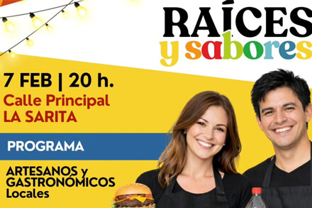 Flyer del evento 2º Feria Regional “Raíces y Sabores” en La Sarita, artesanía y gastronomía local