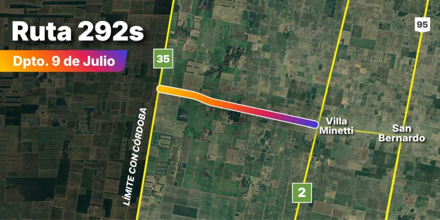 Tramo de la RP 292-s durante tareas de mantenimiento y reparación