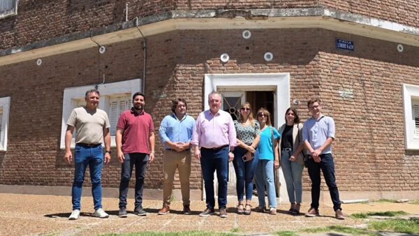 autoridades provinciales y locales recorren terreno nuevo edificio Instituto Superior del Profesorado N° 26 Ceres Santa Fe