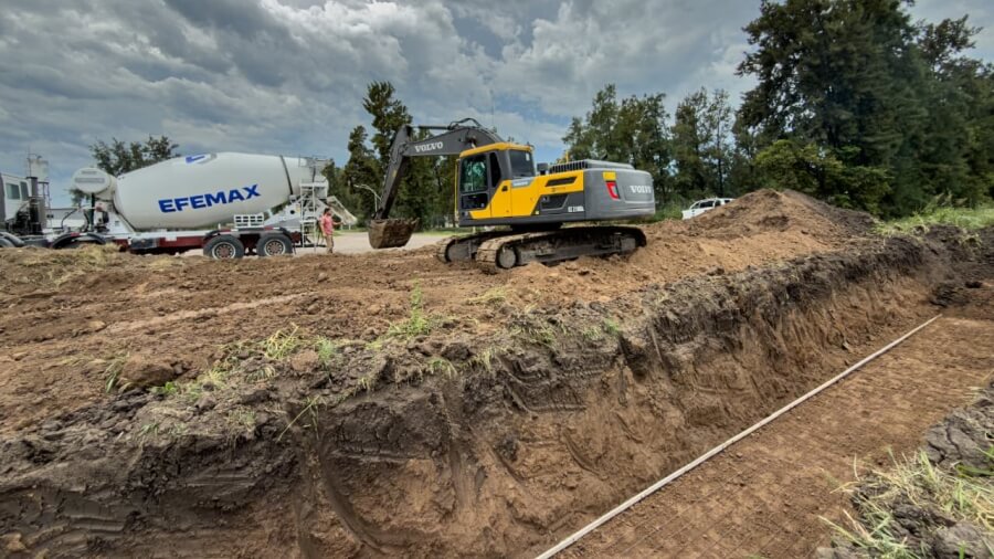 trabajos de construcción del acceso principal al nuevo Área Industrial de Malabrigo Santa Fe