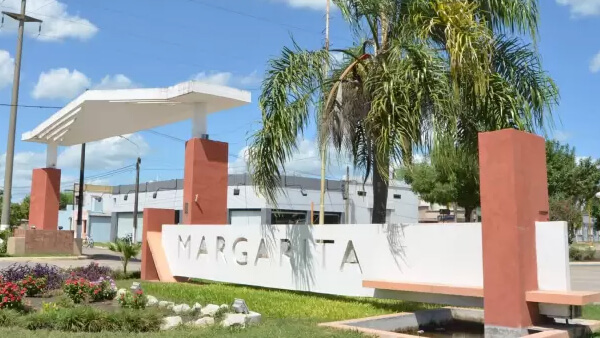 Ingreso a Margarita Santa Fe cartel acceso a la ciudad aniversario fundacional localidad Margarita norte santafesino
