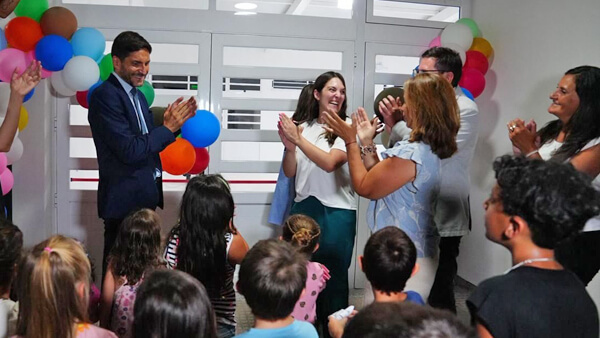 Pullaro encabezó el corte de cintas en la inauguración del jardín de infantes en Salto Grande