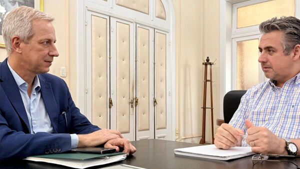 Dionisio Scarpin reunido con el ministro de Seguridad Pablo Cococcioni por el plus para policías de calle en el norte santafesino