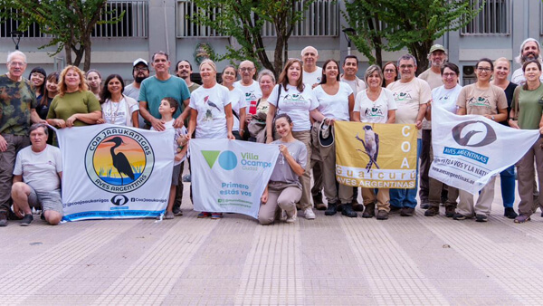 Participantes del encuentro regional de observadores de aves en Villa Ocampo Jaaukanigás