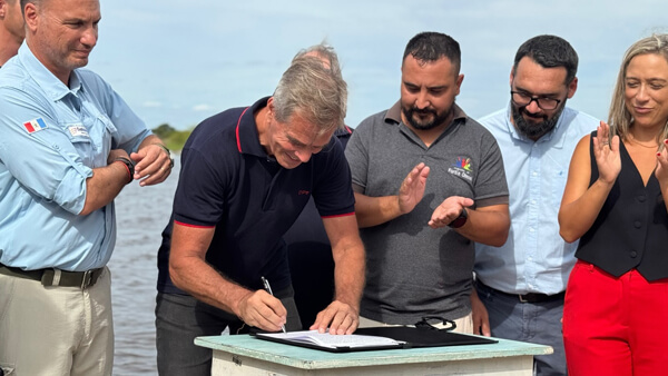 firma del convenio para reparar puente ruta provincial 40 fortin olmos sergio rojas