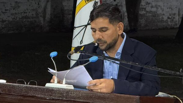 Intendente Iván Sánchez junto a concejales durante la apertura de sesiones 2026 en Las Toscas dejando su mensaje