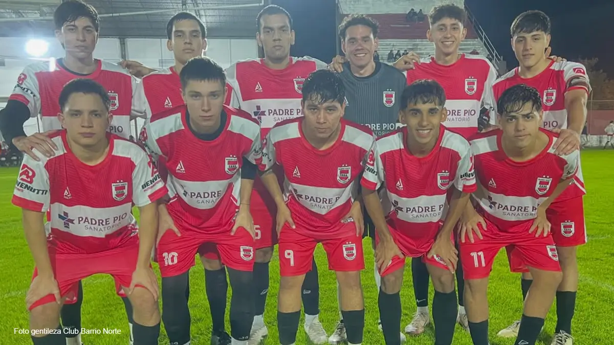 Equipo de Barrio Norte tras la goleada ante Tiro por el Torneo Apertura