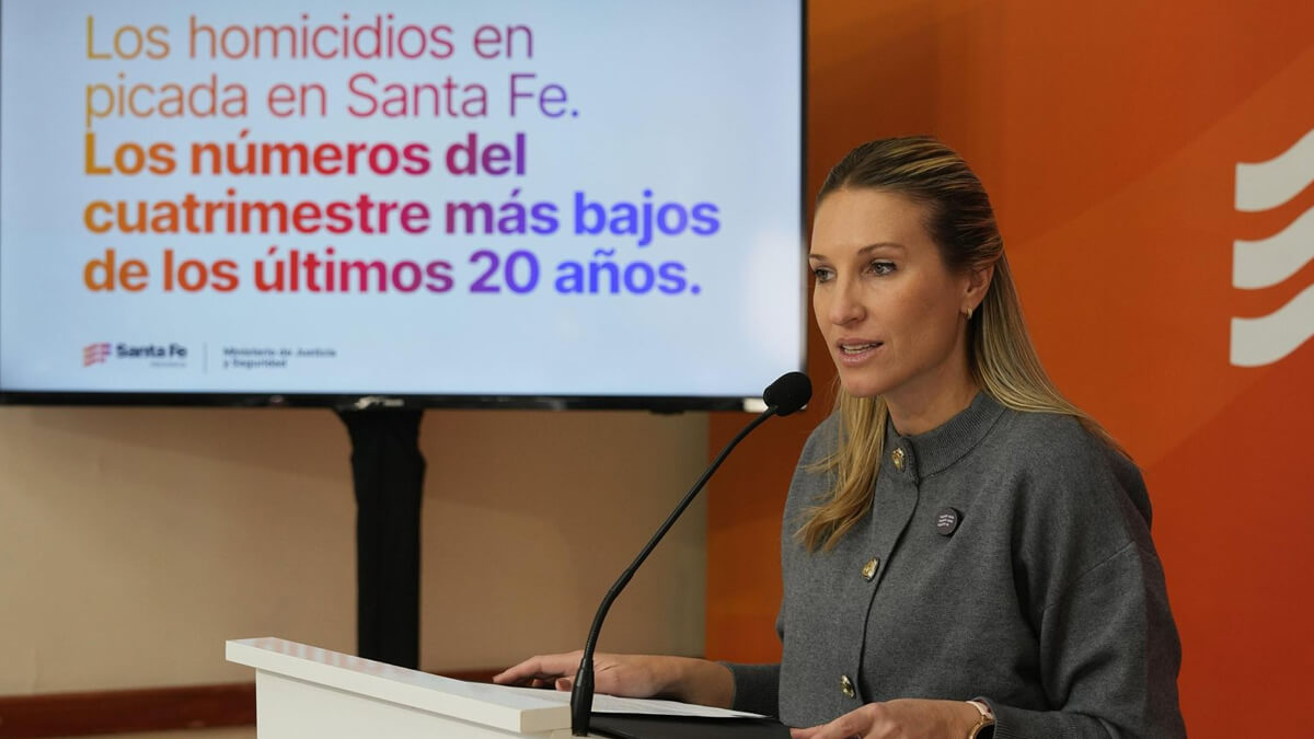 Virginia Coudannes conferencia seguridad Santa Fe homicidios 2026