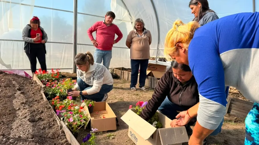Charo Mancini durante la visita al vivero de la comunidad originaria Dalaxaye Compi