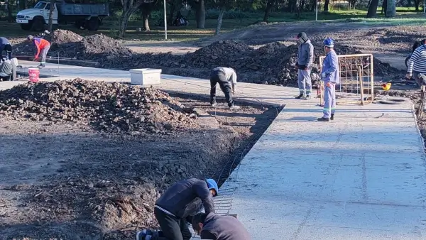 Obras del Programa de Obras Urbanas en el acceso a Villa Ocampo