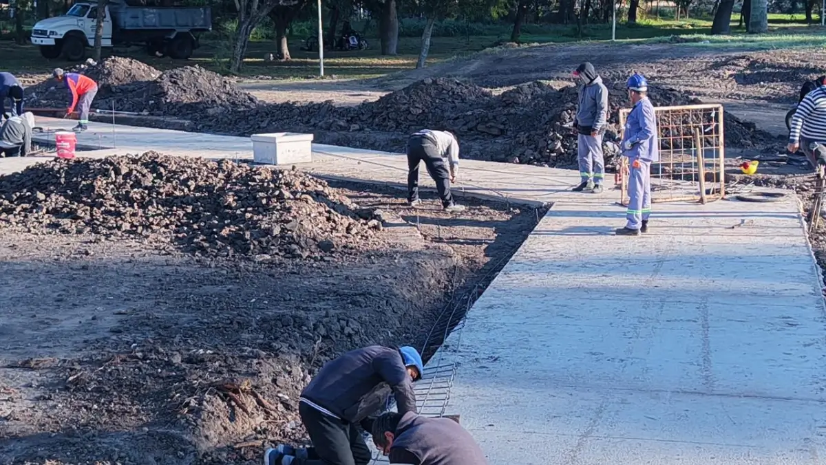 Obras del Programa de Obras Urbanas en el acceso a Villa Ocampo