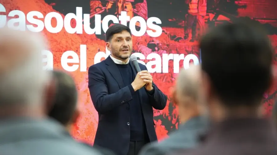 Maximiliano Pullaro durante su discurso en la licitación de los nuevos gasoductos troncales