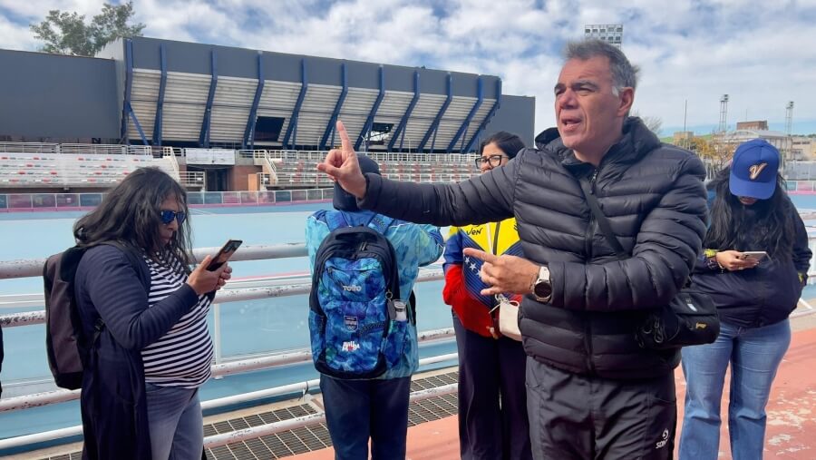 Recorrido de delegaciones por los estadios de los Juegos Suramericanos 2026 en Rosario