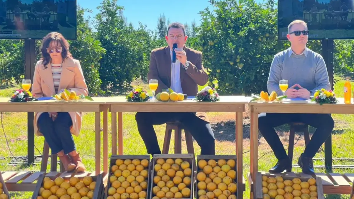 Roberto Sponton durante la presentación oficial de la Fiesta Provincial del Citrus 2026 en Malabrigo