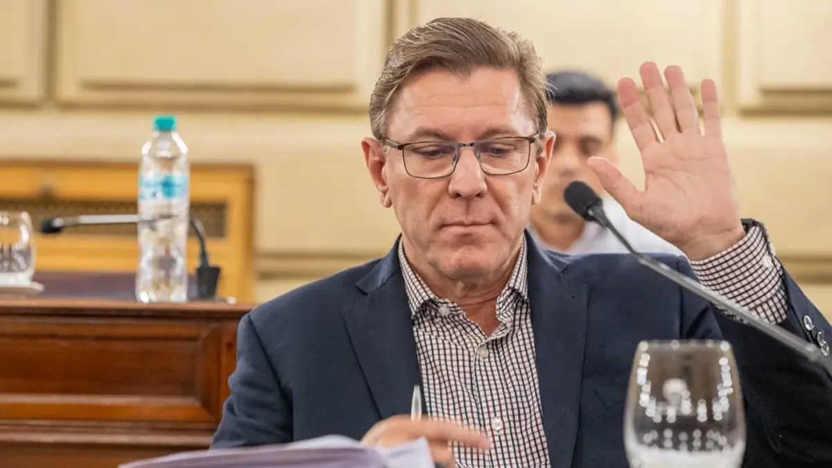 Rodrigo Borla durante una sesión en el Senado de Santa Fe