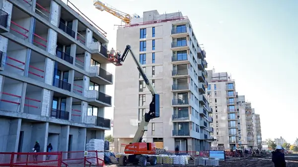 Construcción de la futura Villa Suramericana en Rosario