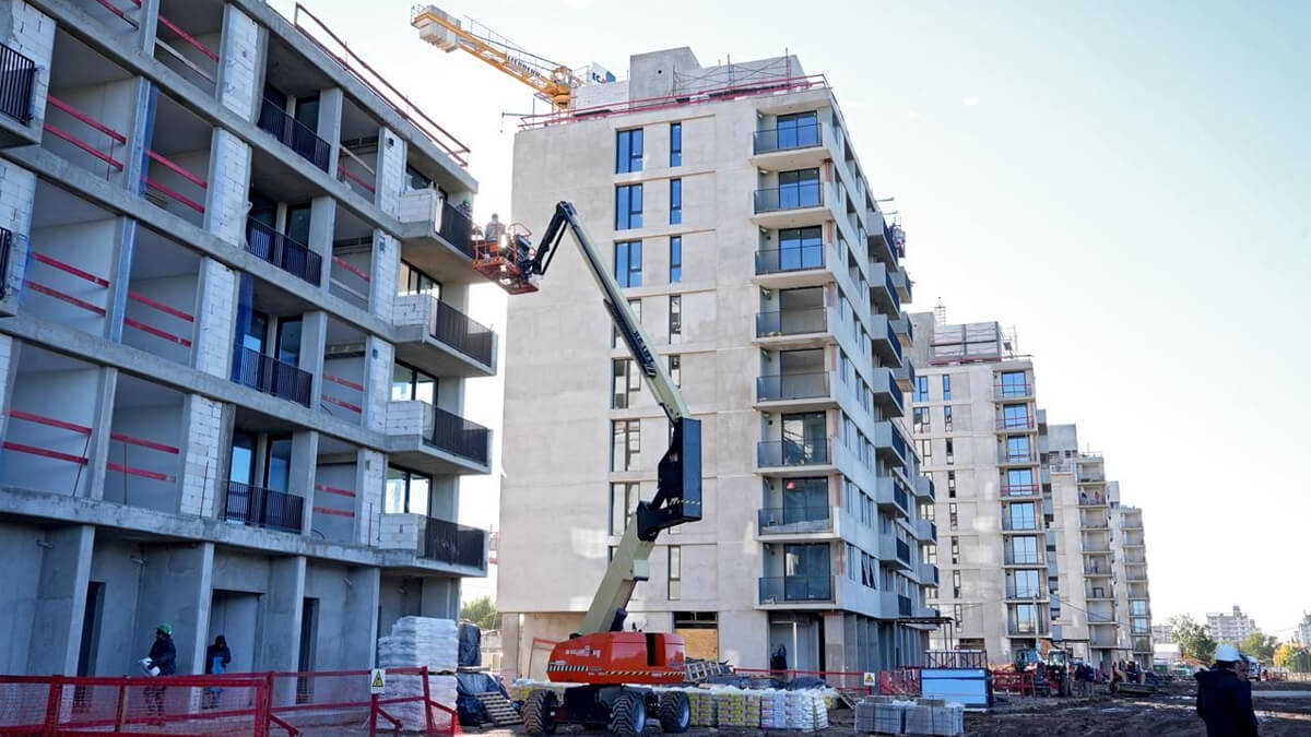 Construcción de la futura Villa Suramericana en Rosario