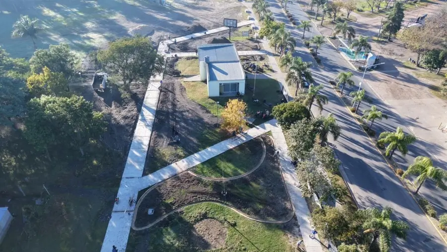 Avance de las obras en el acceso a Villa Ocampo