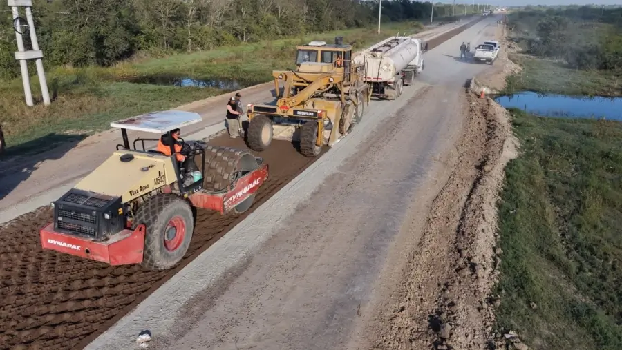 Avance de obra en la Ruta Provincial 31 en el departamento Vera