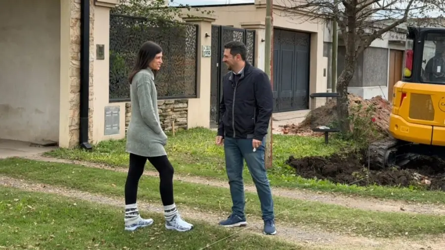 Gonzalo Braidot supervisó el avance de la obra cloacal en barrio Padre Celso