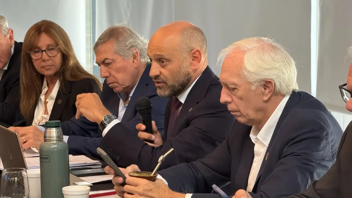 Gustavo Puccini durante la presentación de la propuesta de vacunación diferencial contra la fiebre aftosa para tambos
