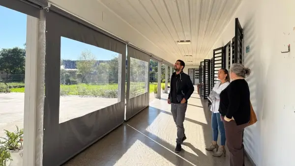 Iván Sánchez recorrió las obras realizadas en la Escuela N.º 2095 Rufino Del Fabro de Las Toscas