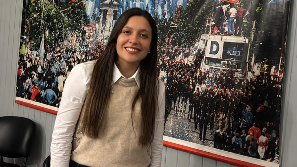 María Cielo Sandrigo tras asumir la presidencia de la Juventud Radical del departamento General Obligado.