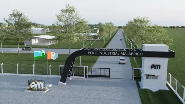 Render del proyecto del nuevo Polo Industrial que se construirá en la ciudad de Malabrigo.