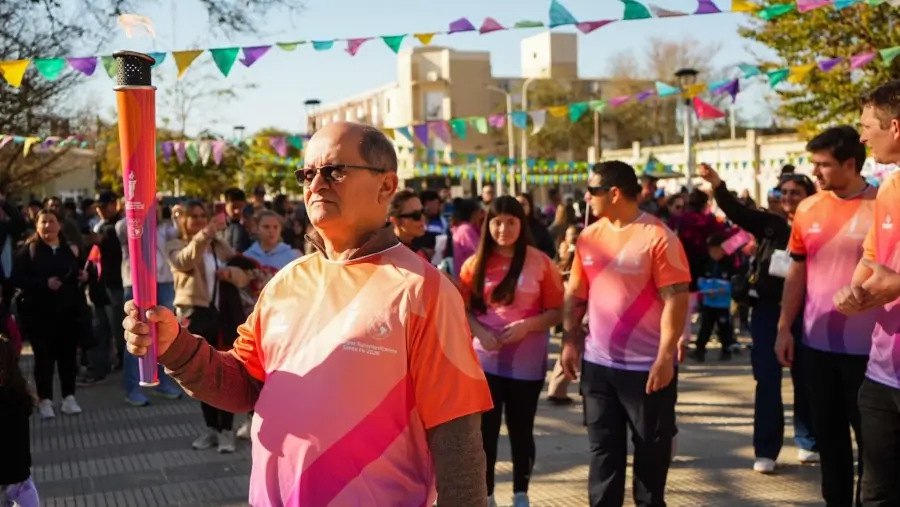 La Antorcha Suramericana recorrió Villa Ocampo rumbo a los Juegos Santa Fe 2026