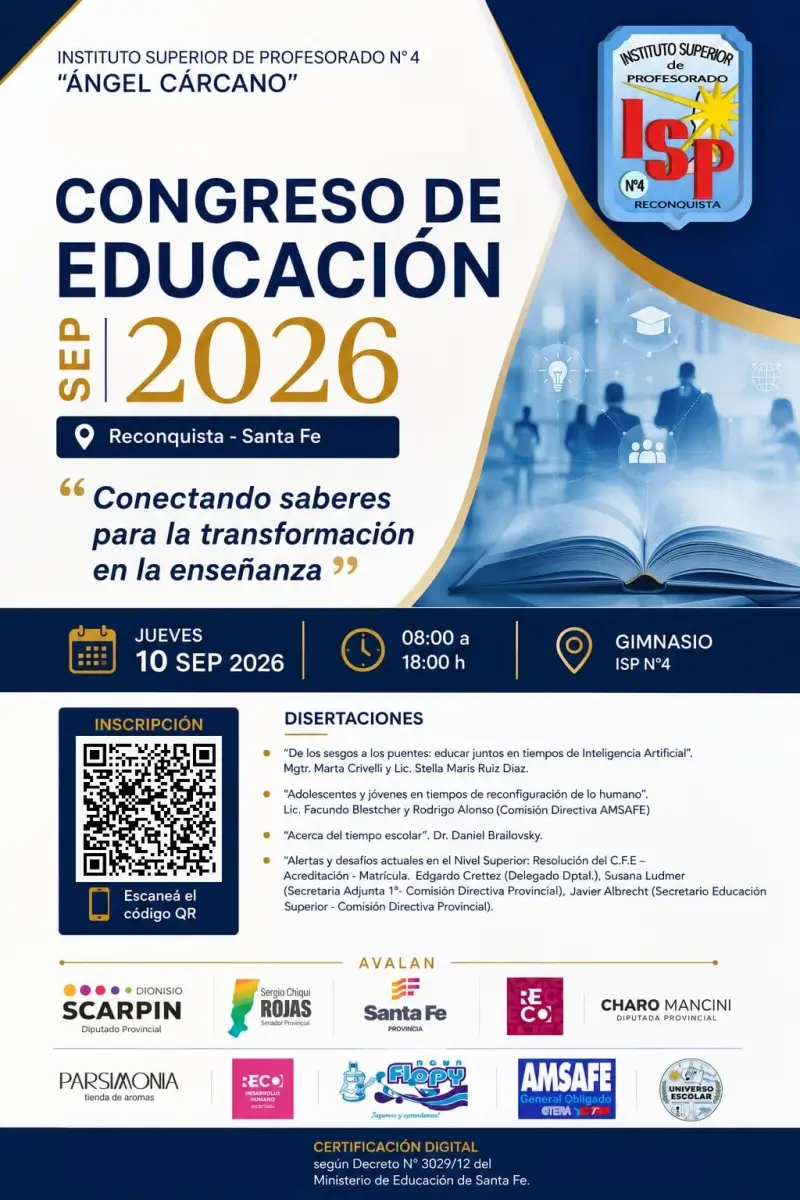Disertaciones del Congreso de Educación 2026 en Reconquista