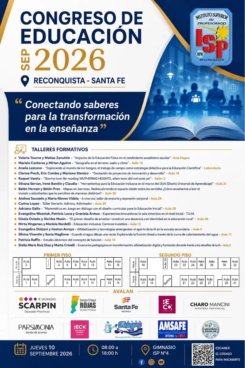 Talleres del Congreso de Educación 2026 del Instituto Ángel Cárcano