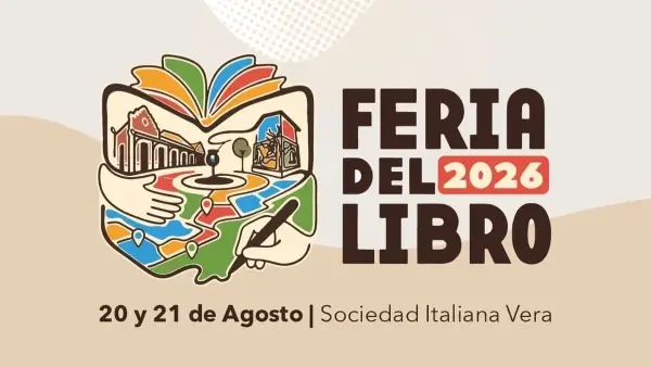 Flyer oficial de la Feria del Libro de Vera 2026 con las fechas y actividades programadas.