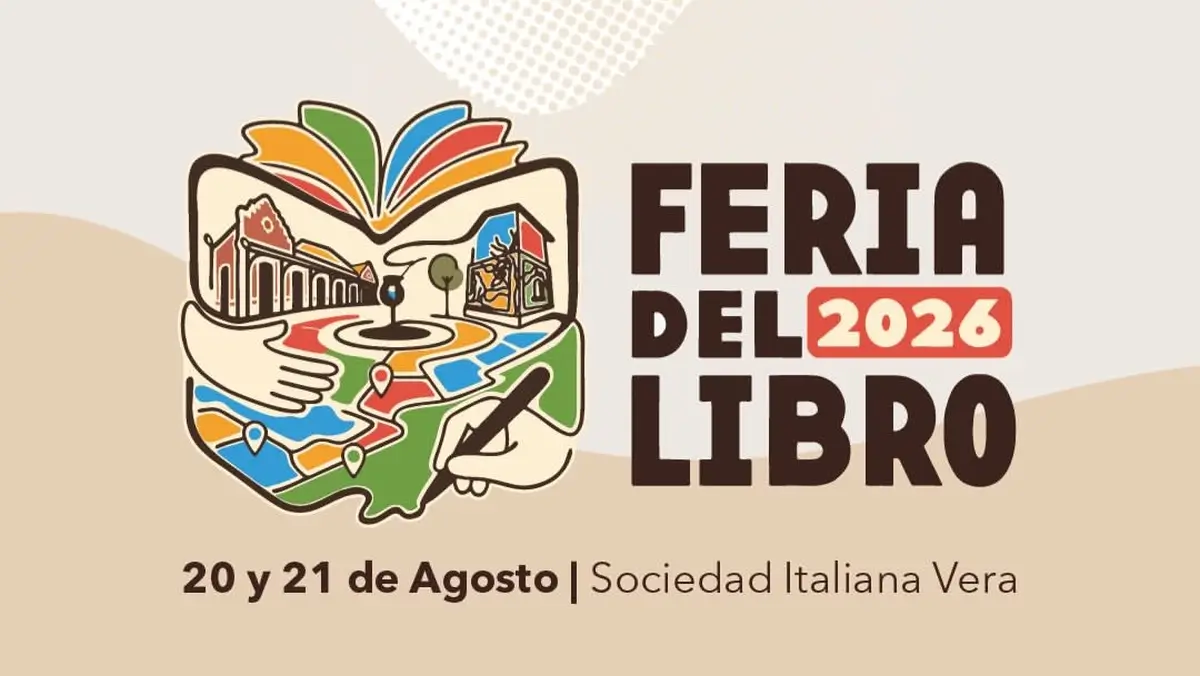 Flyer oficial de la Feria del Libro de Vera 2026 con las fechas y actividades programadas.