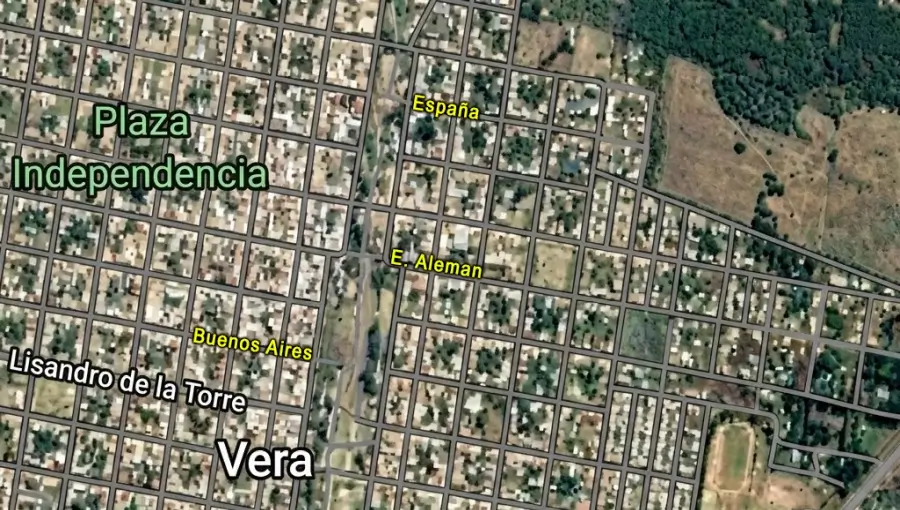 Plano de Vera con las calles donde se proyectan nuevas conexiones para mejorar la circulación