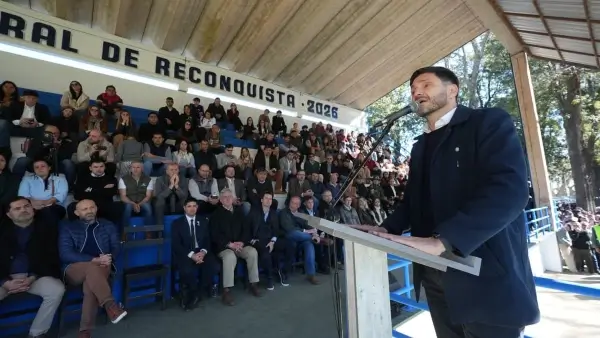 Maximiliano Pullaro durante su discurso en la Expo Rural de Reconquista