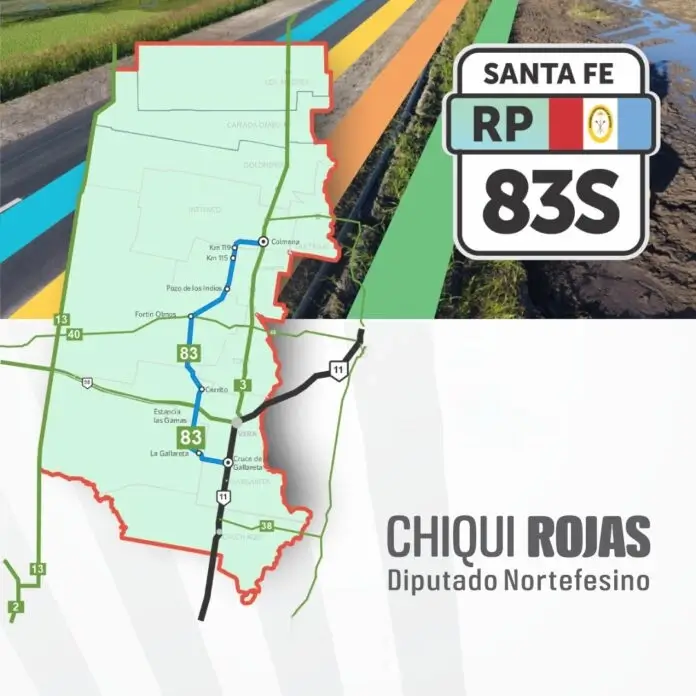 Sergio “Chiqui” Rojas impulsa la recuperación integral de la Ruta Provincial 83-s
