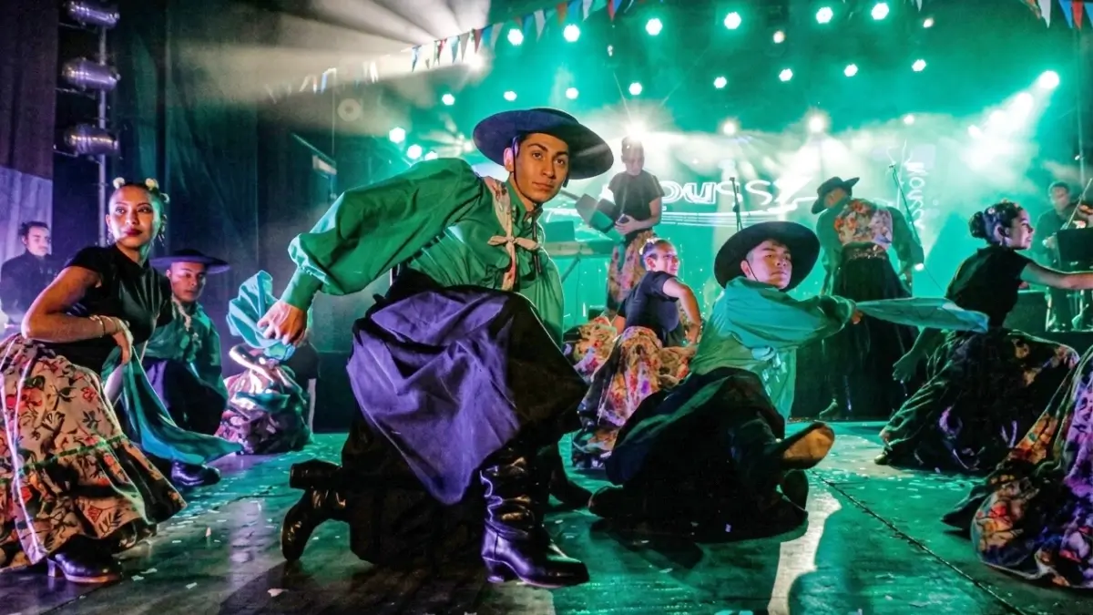 Bailarines de malambo durante una edición anterior del Pre Laborde Santa Fe