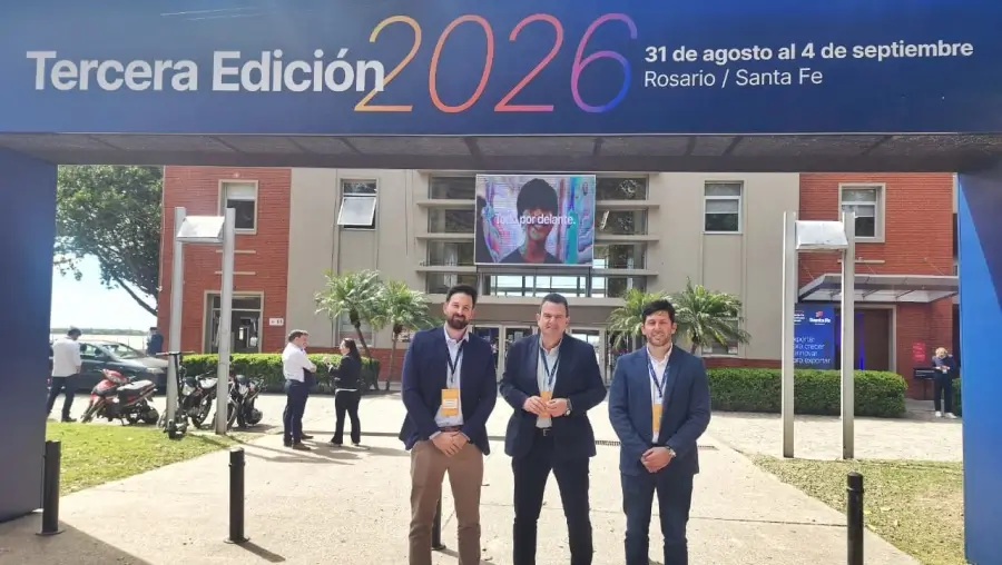 Sponton, Fabbro y Locatelli en el acceso al Santa Fe Business Forum