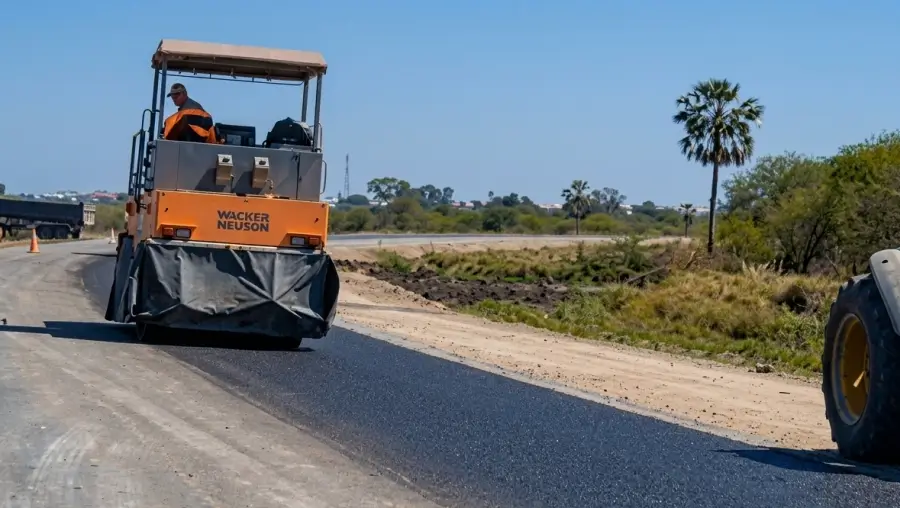 Trabajos de pavimentación en la Ruta Provincial 31 en el norte de Santa Fe