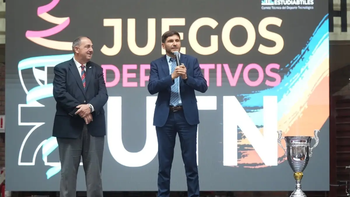 Maximiliano Pullaro durante la apertura de los Juegos Deportivos de la UTN en Santa Fe